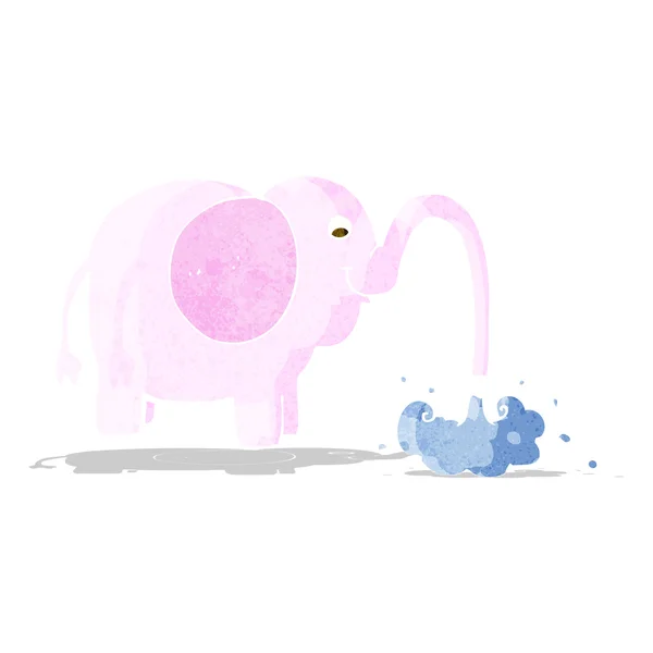 Kartun gajah air penyemprotan - Stok Vektor