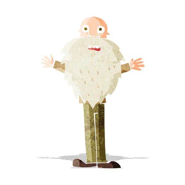Dessin animé barbu vieillard — Image vectorielle