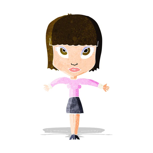 Cartoon woman shrugging — Stock Vector