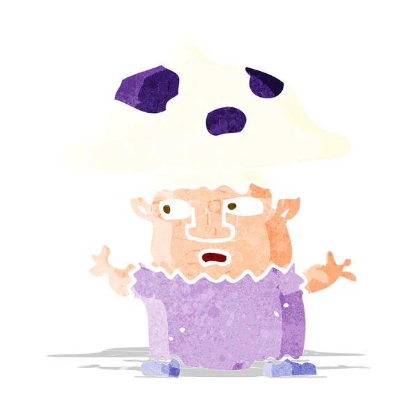 Cartone animato piccolo fungo uomo — Vettoriale Stock