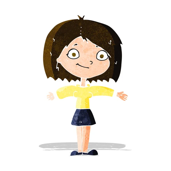 Cartoon happy girl — Stock Vector