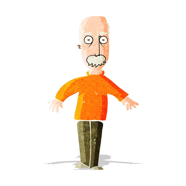 Cartoon annoyed old man — Stock Vector