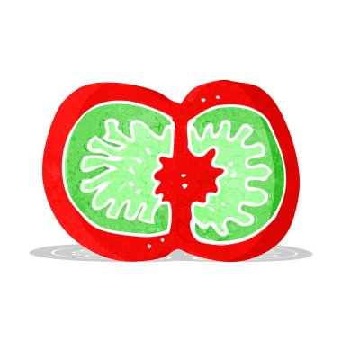 dilimlenmiş domates çizgi film