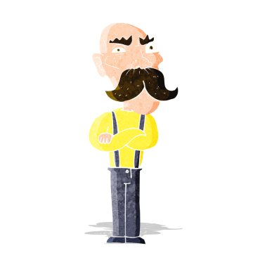 Çizgi film kızgın yaşlı adam.