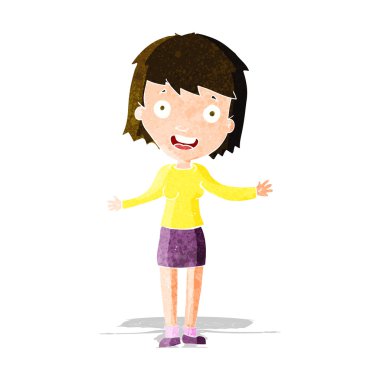 çizgi film heyecanlı kadın