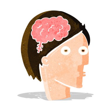 Beyin sembollü çizgi film başı