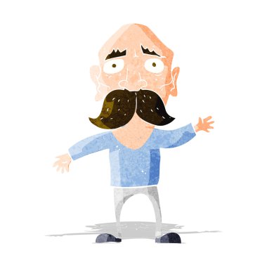 Çizgi film endişeli yaşlı adam