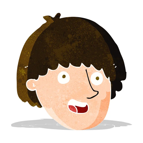 Cartone animato volto maschile felice — Vettoriale Stock