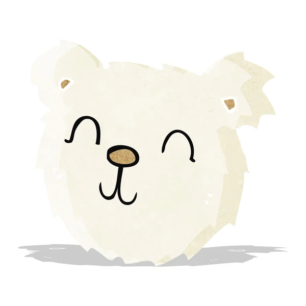 Kartun wajah beruang kutub bahagia - Stok Vektor
