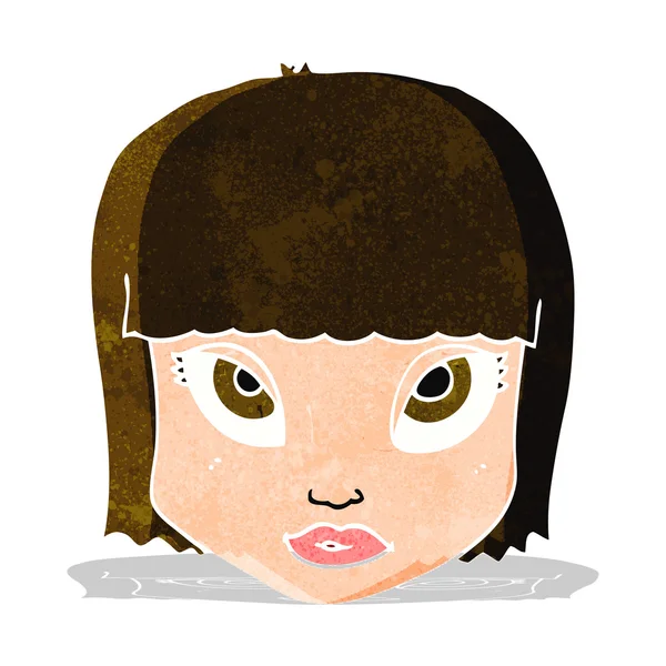 Desen animat Feminin Face — Vector de stoc