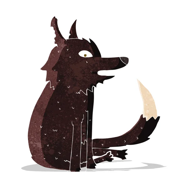 Dessin animé loup assis — Image vectorielle