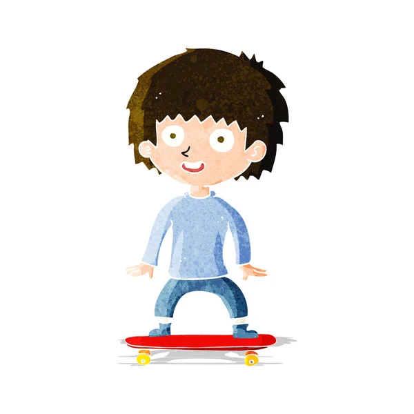 Cartone animato ragazzo su skateboard — Vettoriale Stock