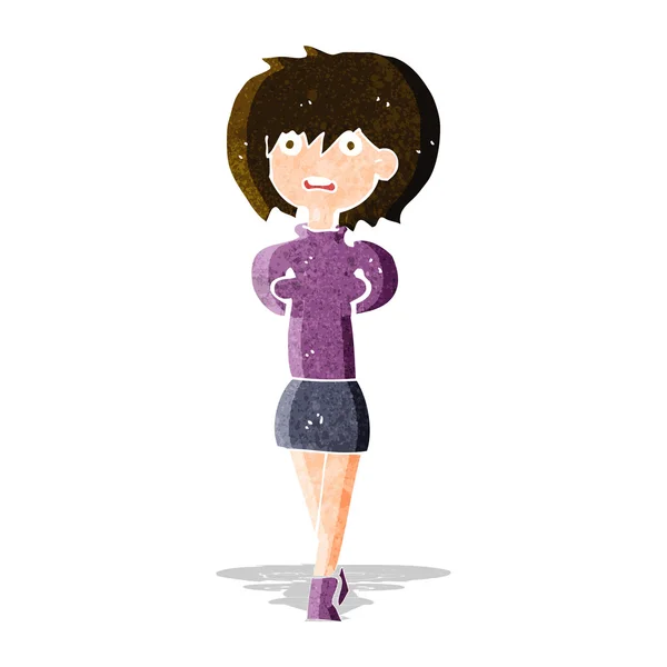 Cartoon shocked woman — Stock Vector