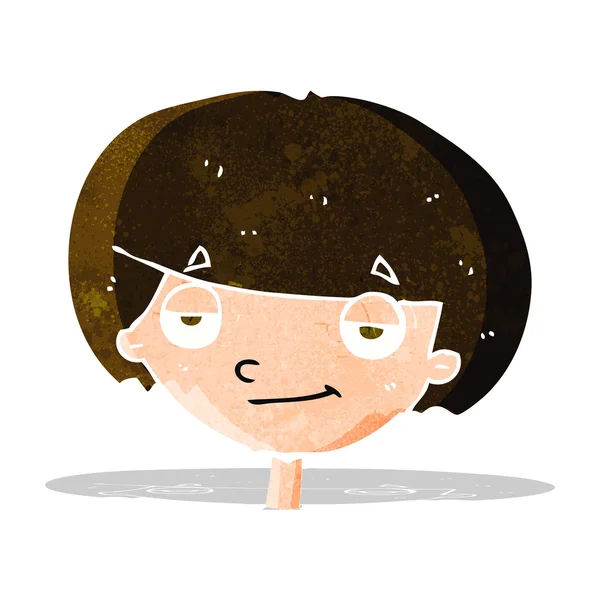 Cartoon smug looking boy — Stock Vector