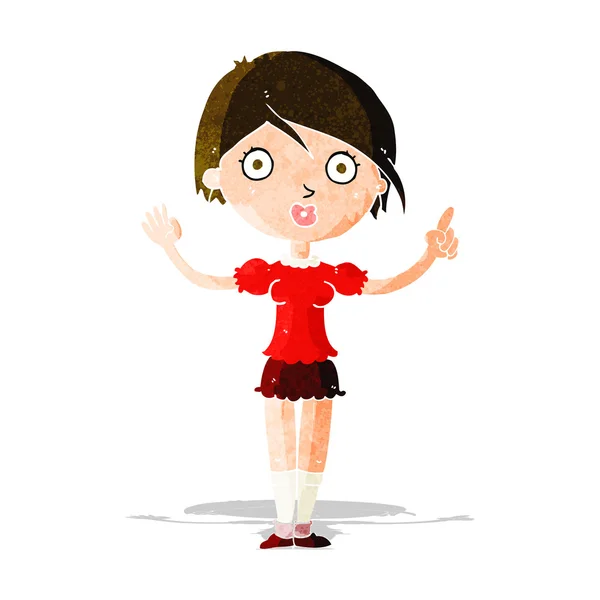 Cartoon girl asking question — Stock Vector