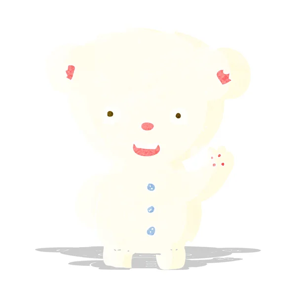 Cartoon viftande polar bear cub — Stock vektor