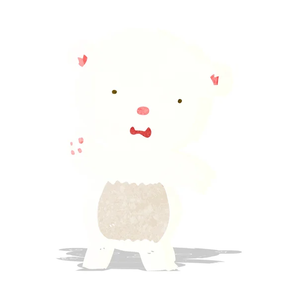 Cartoon wuivende polar beer cub — Stockvector