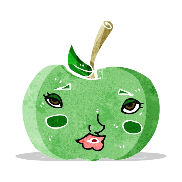 Cartoon apple with face — Stock Vector