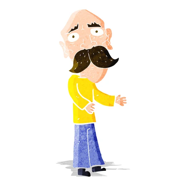 Dibujos animados hombre viejo solitario — Vector de stock