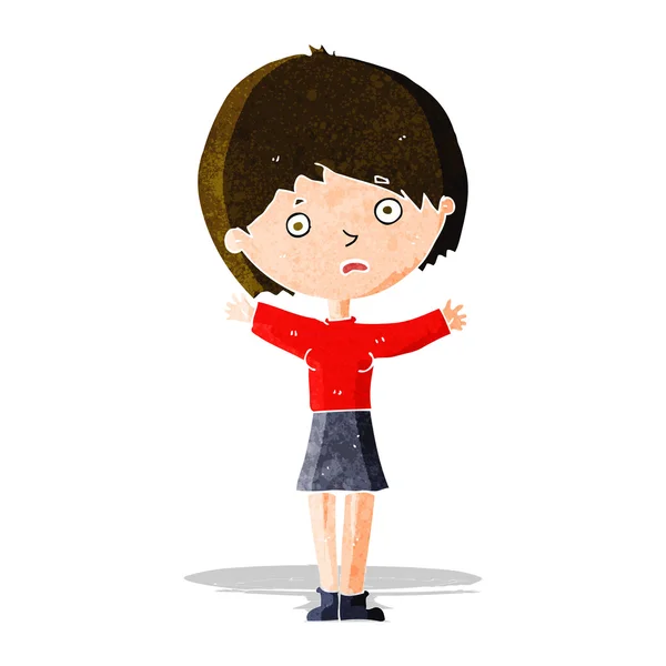 Cartoon bezorgd vrouw — Stockvector