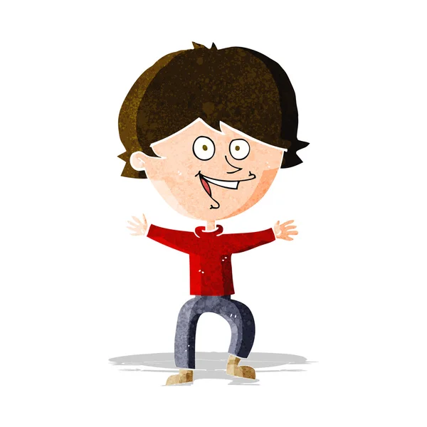 Karikatur glücklicher Junge lacht — Stockvektor