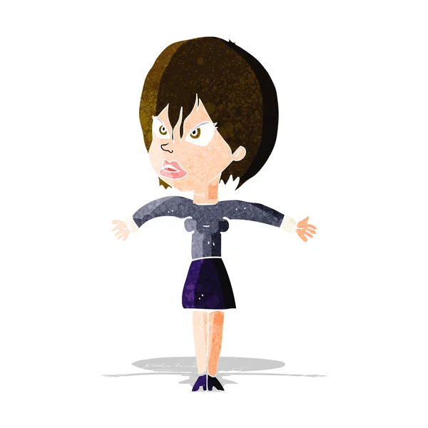 Cartoon annoyed girl — Stock Vector