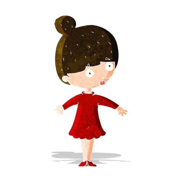 Cartoon surprised woman — Stock Vector