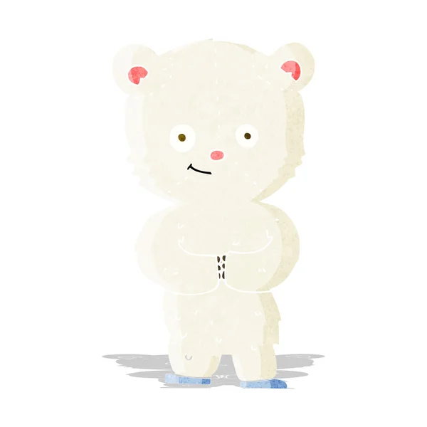 Cartoon teddy polar bear cub — Stock Vector