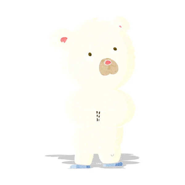 Dibujos animados oso polar cachorro — Vector de stock