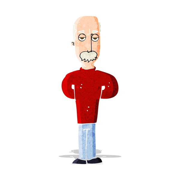 Cartoon irritado careca homem — Vetor de Stock