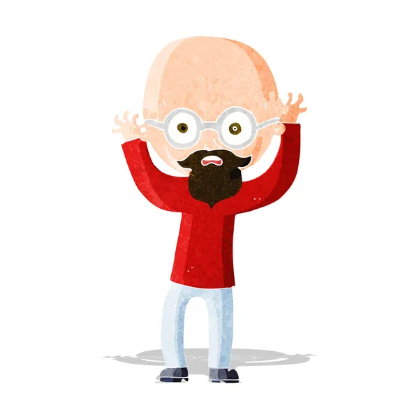 Cartoon stressed bald man — Stock Vector