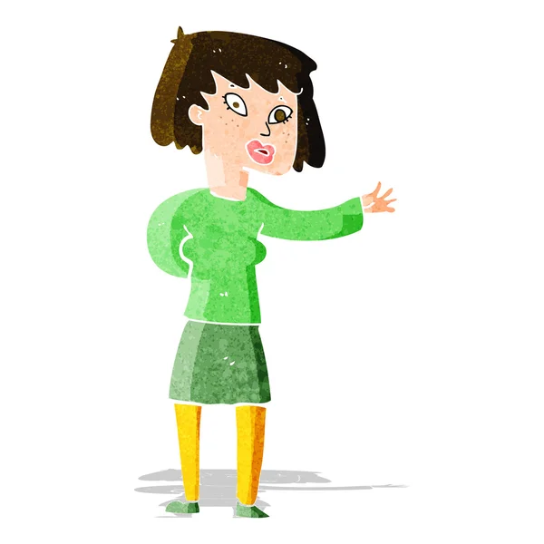 Cartoon woman explaining — Stock Vector