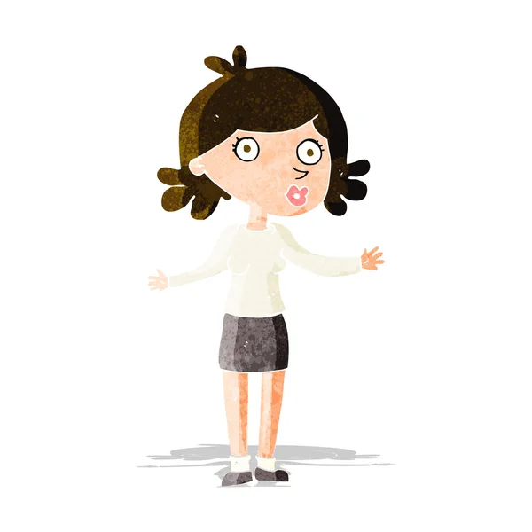 Cartoon confused woman — Stock Vector