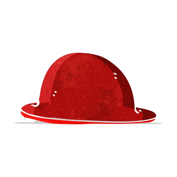Rajzfilm piros bowler kalap — Stock Vector