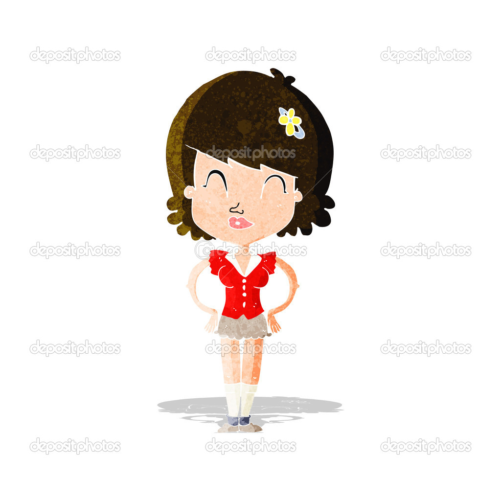 Cartoon Gluckliche Frau Vektorgrafik Lizenzfreie Grafiken C Lineartestpilot 50495481 Depositphotos