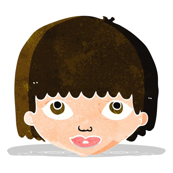 Cara femenina de dibujos animados — Vector de stock