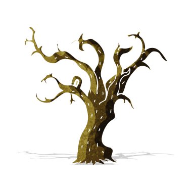 karikatür kış ağaç
