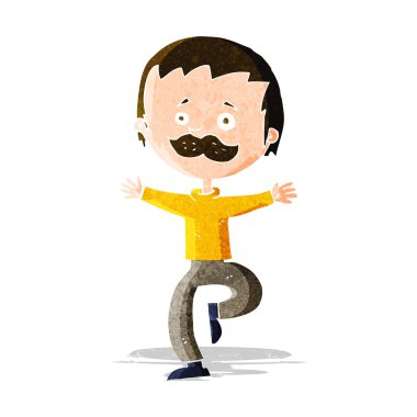 Çizgi filmdeki bıyıklı adam.