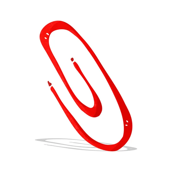Cartoon red paperclip — Stock Vector