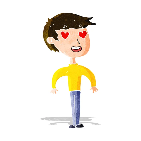 Cartoon mens in liefde — Stockvector