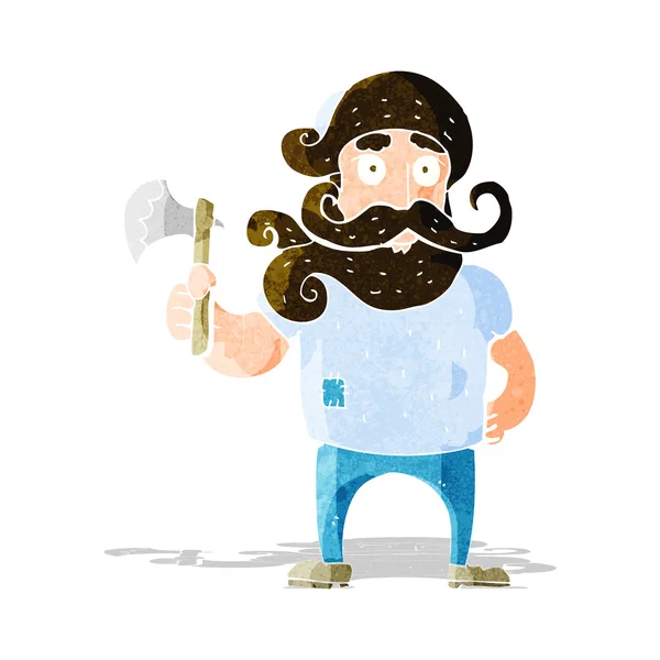 Cartoon lumberjack with axe — Stock Vector