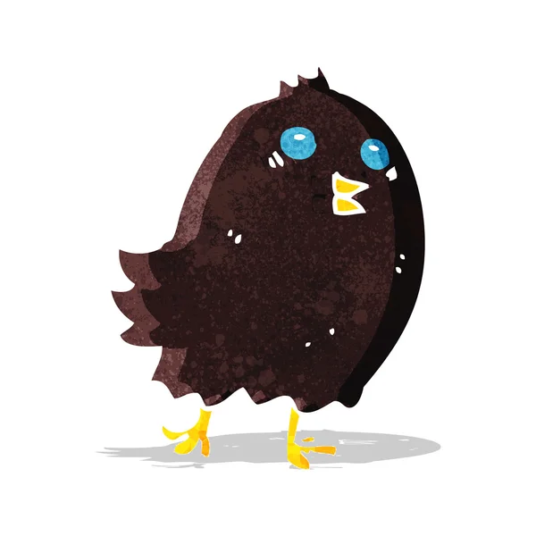 Cartoon spooky black bird — Stock Vector