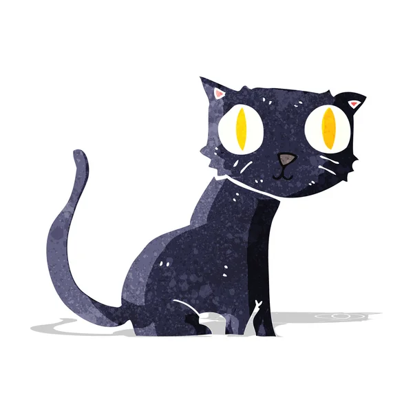 Kreslená černá kočka — Stockový vektor