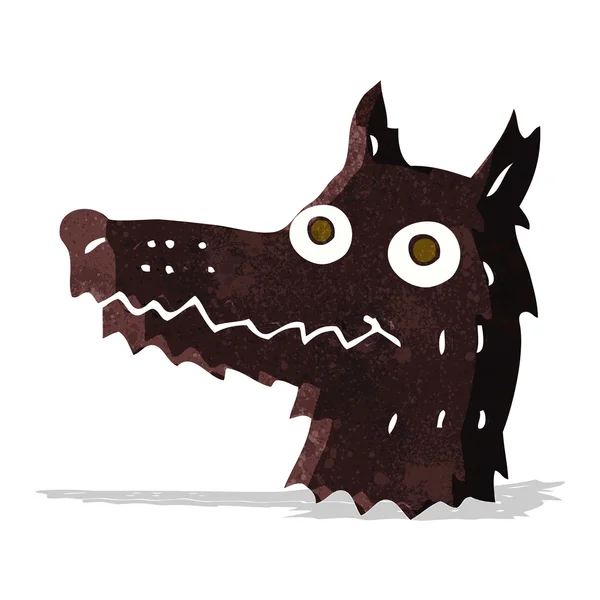 Cartoon wolf hoofd — Stockvector