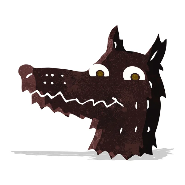 Cartoon wolf hoofd — Stockvector