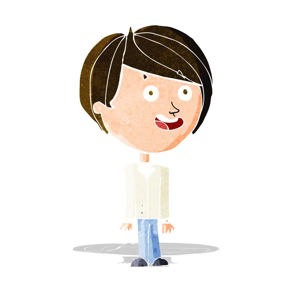 Cartoon happy surprised boy — Stock Vector