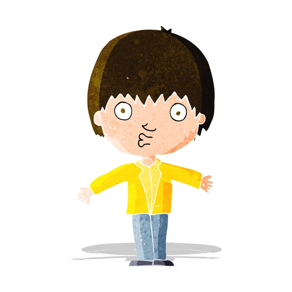 Cartoon amazed boy — Stock Vector