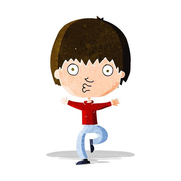 Cartoon excited boy — Stock Vector