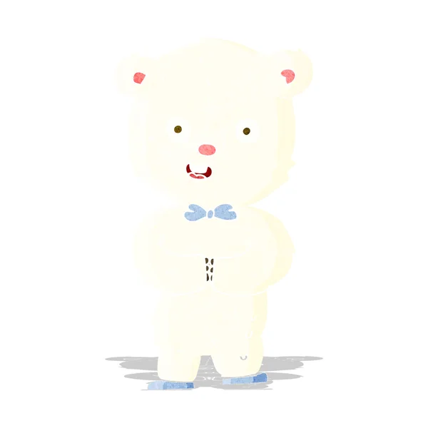 Urso polar de pelúcia dos desenhos animados — Vetor de Stock