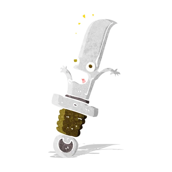 Cartoon frightened knife — Stock Vector